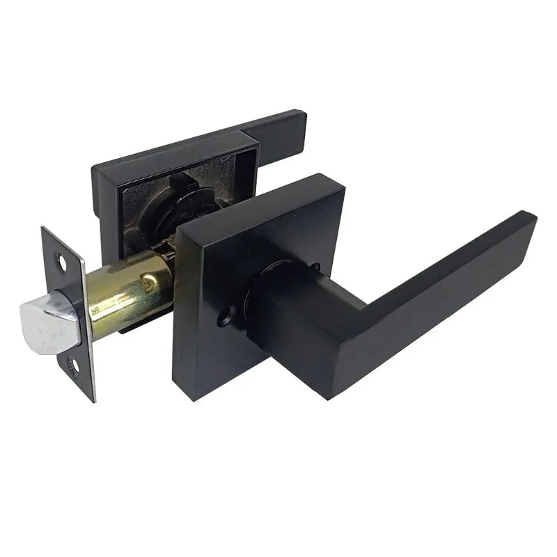Cerradura para Baño Cuadrada Negra Mate